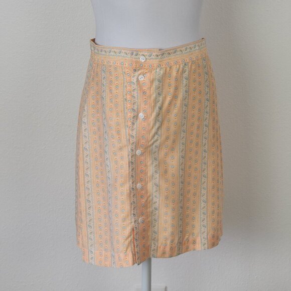 Joie Della Mixed Print Mini Skirt Apricot Nectar - 6 - Picture 6 of 8